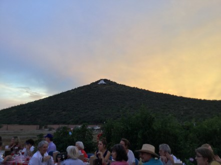 sunset dining in the garden