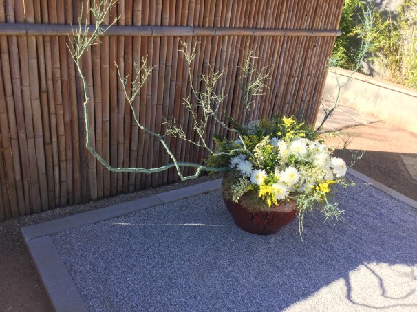 Ikebana in the garden