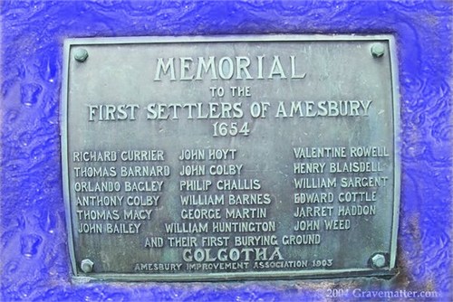 Memorial to the First Settlers Amesbury-1654 Golgotha i