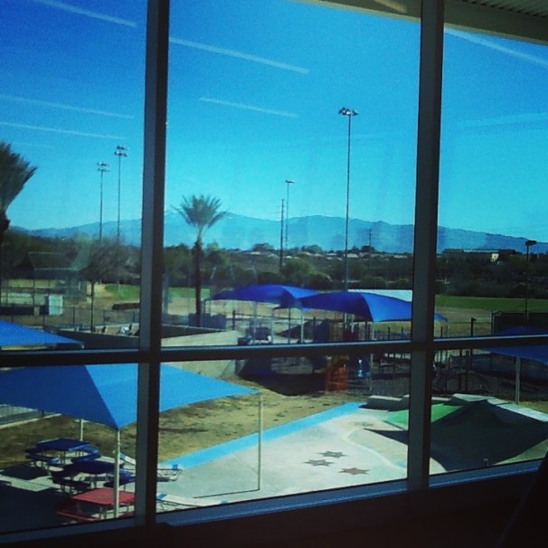 View from the exercise bike, JCC