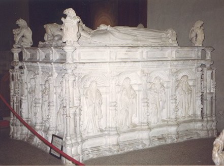 Tomb of Thomas Howard - 3rd Duke of Norfolk St. Michael's Church; Suffolk,England Thomas Howard was buried here after his death on Aug. 25, 1554. It is possibly the best preserved ornate stonework in Europe. Although both Thomas and his wife, Elizabeth Stafford appear on the same monument, only he is buried there. She was interred in the Howard Chapel in St. Mary's Church, Lambeth. This was due to the unhappy marriage and final separation.