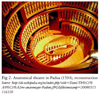 Anatomical theater in Padua 1594