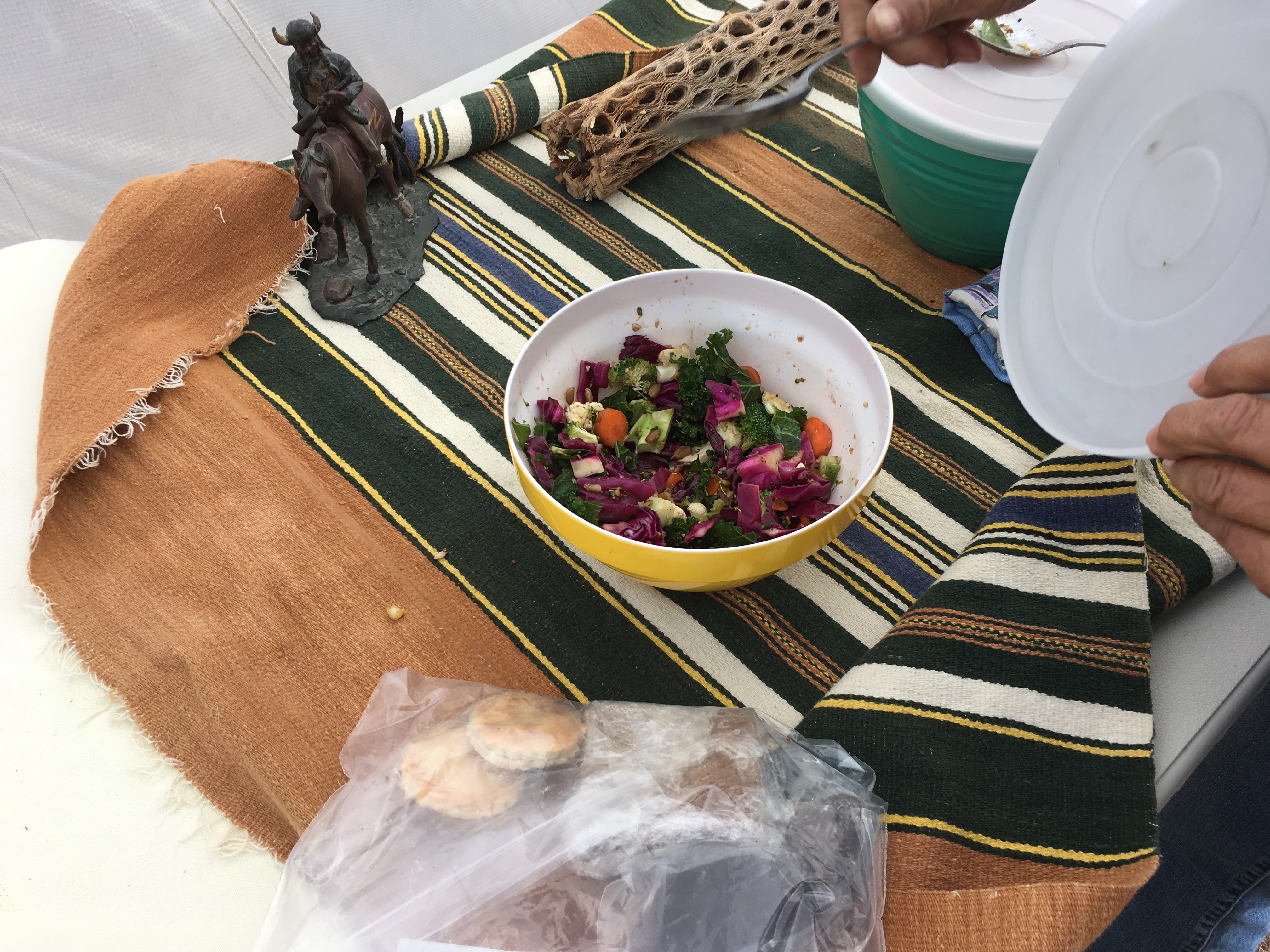 salad and quince tarts
